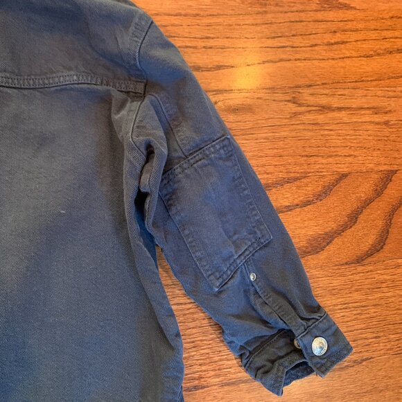 Zara Boys Hooded Navy Blue Snap Closure Denim Jacket MSRP $45 | Size 3-4 Years - Picture 9 of 13